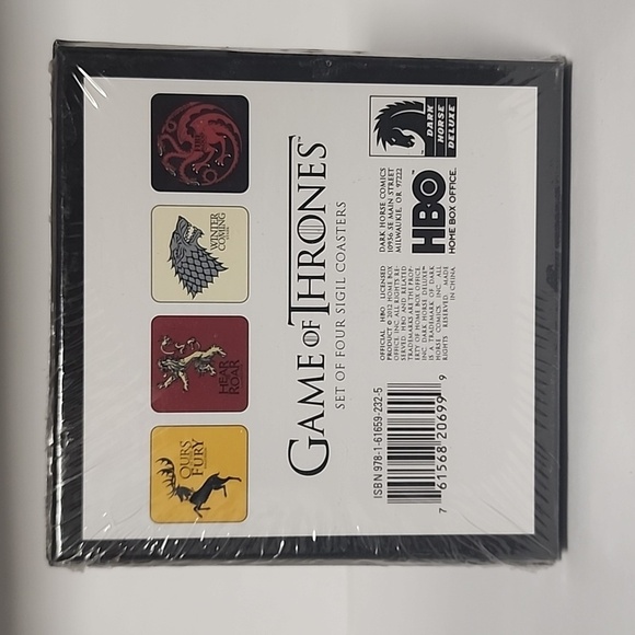 Game Of Thrones GOT Set of 4 Sigil Coasters - Picture 2 of 2